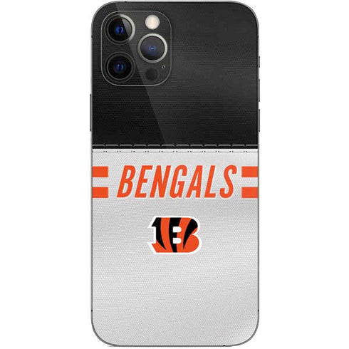 NFL Cincinnati Bengals White Striped iPhone 12 Pro Skin